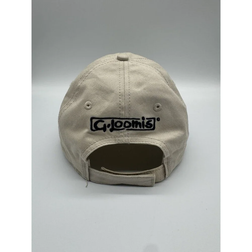 G. Loomis Fish Skeleton Logo Baseball Cap Beige One Size Strapback Hat The Game